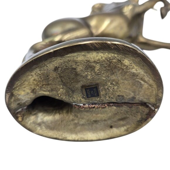 Vintage Brass Rearing Unicorn Figurine With Flowing Mane & Tail - Picture 7 of 16